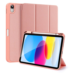 For iPad 10th Gen 10.9 2022 DUX DUCIS Domo Series Magnetic Flip Leather Tablet Case(Pink)