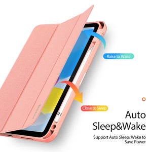 For iPad 10th Gen 10.9 2022 DUX DUCIS Domo Series Magnetic Flip Leather Tablet Case(Pink)