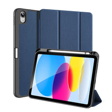 For iPad 10th Gen 10.9 2022 DUX DUCIS Domo Series Magnetic Flip Leather Tablet Case(Blue)