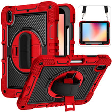 For iPad 10th Gen 10.9 2022 360 Degree Rotation Shockproof Silicone + PC Tablet Case(Red+Black)