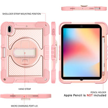 For iPad 10th Gen 10.9 2022 360 Degree Rotation Shockproof Silicone + PC Tablet Case(Rose Gold)