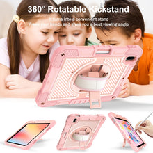 For iPad 10th Gen 10.9 2022 360 Degree Rotation Shockproof Silicone + PC Tablet Case(Rose Gold)