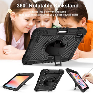 For iPad 10th Gen 10.9 2022 360 Degree Rotation Shockproof Silicone + PC Tablet Case(Black)