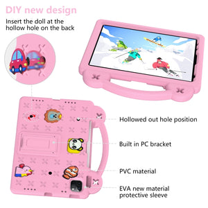 For iPad 10th Gen 10.9 2022 Handle Kickstand Children EVA Shockproof Tablet Case(Pink)