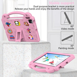 For iPad 10th Gen 10.9 2022 Handle Kickstand Children EVA Shockproof Tablet Case(Pink)