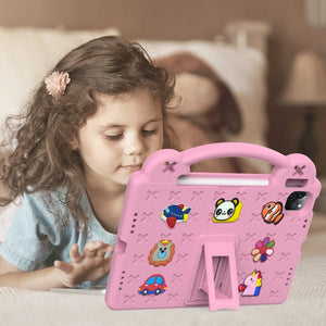 For iPad 10th Gen 10.9 2022 Handle Kickstand Children EVA Shockproof Tablet Case(Pink)