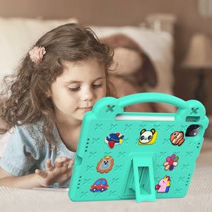 For iPad 10th Gen 10.9 2022 Handle Kickstand Children EVA Shockproof Tablet Case(Mint Green)