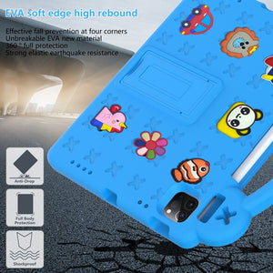 For iPad 10th Gen 10.9 2022 Handle Kickstand Children EVA Shockproof Tablet Case(Sky Blue)