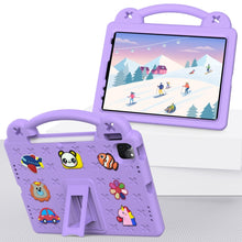 For iPad 10th Gen 10.9 2022 Handle Kickstand Children EVA Shockproof Tablet Case(Light Purple)