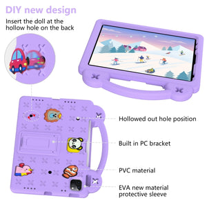 For iPad 10th Gen 10.9 2022 Handle Kickstand Children EVA Shockproof Tablet Case(Light Purple)