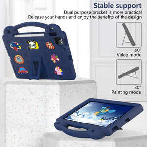 For iPad 10th Gen 10.9 2022 Handle Kickstand Children EVA Shockproof Tablet Case(Navy Blue)