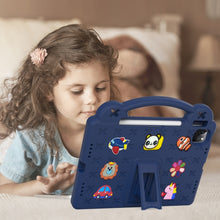 For iPad 10th Gen 10.9 2022 Handle Kickstand Children EVA Shockproof Tablet Case(Navy Blue)