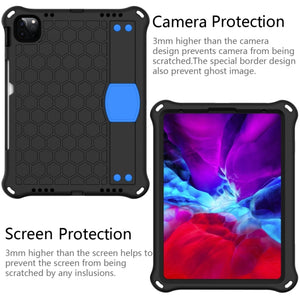 For iPad 10th Gen 10.9 2022 Honeycomb Design EVA + PC Anti Falling Tablet Protective Case(Black Blue)