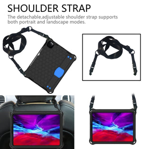 For iPad 10th Gen 10.9 2022 Honeycomb Design EVA + PC Anti Falling Tablet Protective Case(Black Blue)