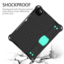 For iPad 10th Gen 10.9 2022 Honeycomb Design EVA + PC Anti Falling Tablet Protective Case(Black Mint Green)