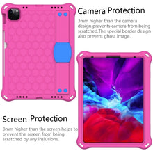 For iPad 10th Gen 10.9 2022 Honeycomb Design EVA + PC Anti Falling Tablet Protective Case(Rose Red Blue)