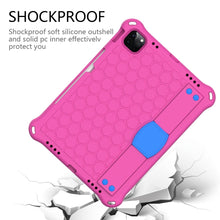 For iPad 10th Gen 10.9 2022 Honeycomb Design EVA + PC Anti Falling Tablet Protective Case(Rose Red Blue)