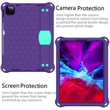 For iPad 10th Gen 10.9 2022 Honeycomb Design EVA + PC Anti Falling Tablet Protective Case(Purple Mint Green)