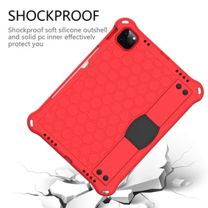 For iPad 10th Gen 10.9 2022 Honeycomb Design EVA + PC Anti Falling Tablet Protective Case(Red Black)