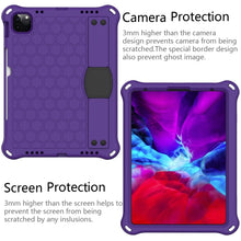 For iPad 10th Gen 10.9 2022 Honeycomb Design EVA + PC Anti Falling Tablet Protective Case(Purple Black)