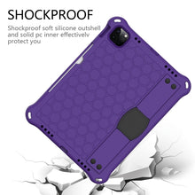 For iPad 10th Gen 10.9 2022 Honeycomb Design EVA + PC Anti Falling Tablet Protective Case(Purple Black)