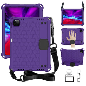 For iPad 10th Gen 10.9 2022 Honeycomb Design EVA + PC Anti Falling Tablet Protective Case(Purple Black)