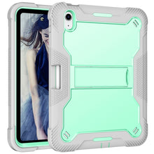 For iPad 10th Gen 10.9 2022 Silicone + PC Shockproof Tablet Case(Mint Green+Grey)