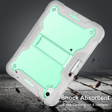 For iPad 10th Gen 10.9 2022 Silicone + PC Shockproof Tablet Case(Mint Green+Grey)