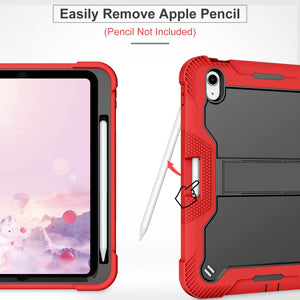 For iPad 10th Gen 10.9 2022 Silicone + PC Shockproof Tablet Case(Red+Black)