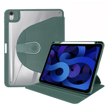 For iPad 10th Gen 10.9 2022 Acrylic 360 Degree Rotation Holder Tablet Leather Case(Emerald Green)