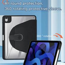 For iPad 10th Gen 10.9 2022 Acrylic 360 Degree Rotation Holder Tablet Leather Case(Grey)