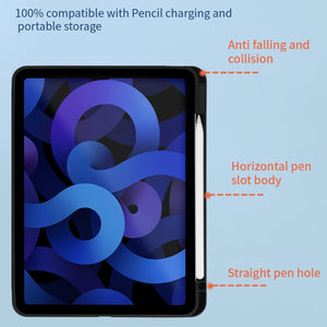 For iPad 10th Gen 10.9 2022 Acrylic 360 Degree Rotation Holder Tablet Leather Case(Black)