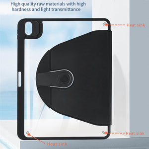 For iPad 10th Gen 10.9 2022 Acrylic 360 Degree Rotation Holder Tablet Leather Case(White Ice)
