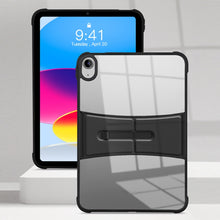 For iPad 10th Gen 10.9 2022 Acrylic TPU Transparent Tablet Protective Case with Holder(Black)