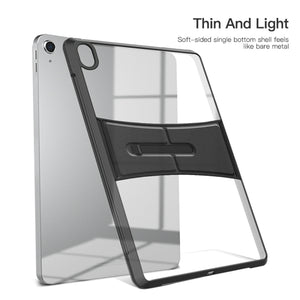 For iPad 10th Gen 10.9 2022 Acrylic TPU Transparent Tablet Protective Case with Holder(Black)