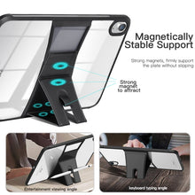 For iPad 10th Gen 10.9 2022 Acrylic TPU Transparent Tablet Protective Case with Holder(Black)