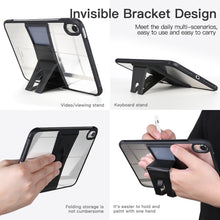 For iPad 10th Gen 10.9 2022 Acrylic TPU Transparent Tablet Protective Case with Holder(Black)
