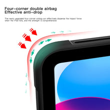 For iPad 10th Gen 10.9 2022 Acrylic TPU Transparent Tablet Protective Case with Holder(Black)