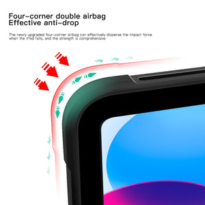 For iPad 10th Gen 10.9 2022 Acrylic TPU Transparent Tablet Protective Case with Holder(Black)