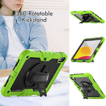 For iPad 10th Gen 10.9 2022 Silicone + PC Full Body Protection Tablet Case(Black + Yellow Green)