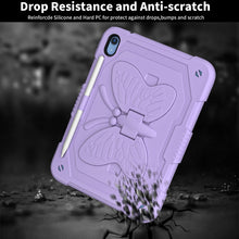 For iPad 10th Gen 10.9 2022 Butterfly Kickstand Heavy Duty Hard Rugged Tablet Case(Light Purple)