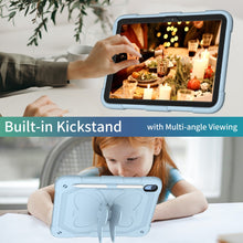 For iPad 10th Gen 10.9 2022 Butterfly Kickstand Heavy Duty Hard Rugged Tablet Case(Ice Blue)