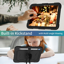 For iPad 10th Gen 10.9 2022 Butterfly Kickstand Heavy Duty Hard Rugged Tablet Case(Black)