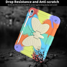 For iPad 10th Gen 10.9 2022 Butterfly Kickstand Heavy Duty Hard Rugged Tablet Case(Colorful Red)