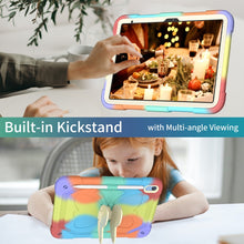 For iPad 10th Gen 10.9 2022 Butterfly Kickstand Heavy Duty Hard Rugged Tablet Case(Colorful Red)