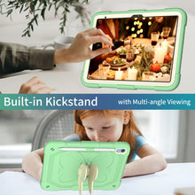 For iPad 10th Gen 10.9 2022 Butterfly Kickstand Heavy Duty Hard Rugged Tablet Case(Gream Fresh Green)