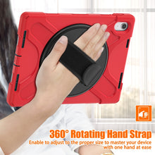 For iPad 10th Gen 10.9 2022 Rotatable Kickstand Grip Heavy Duty Hard Rugged Tablet Case(Red)