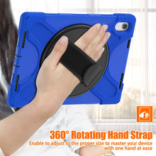 For iPad 10th Gen 10.9 2022 Rotatable Kickstand Grip Heavy Duty Hard Rugged Tablet Case(Blue)