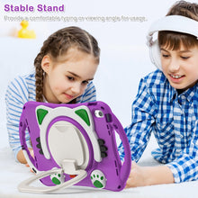 For iPad 10th Gen 10.9 2022 Cute Cat King Kids Shockproof Silicone Tablet Case(Purple)