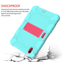 For iPad 10th Gen 10.9 2022 Two-Color Robot Shockproof Silicone + PC Protective Tablet Case(Mint Green + Rose Red)